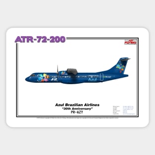 Avions de Transport Régional 72-200 - Azul Brazilian Airlines "30th Anniversary" (Art Print) Sticker